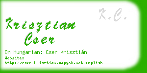 krisztian cser business card
